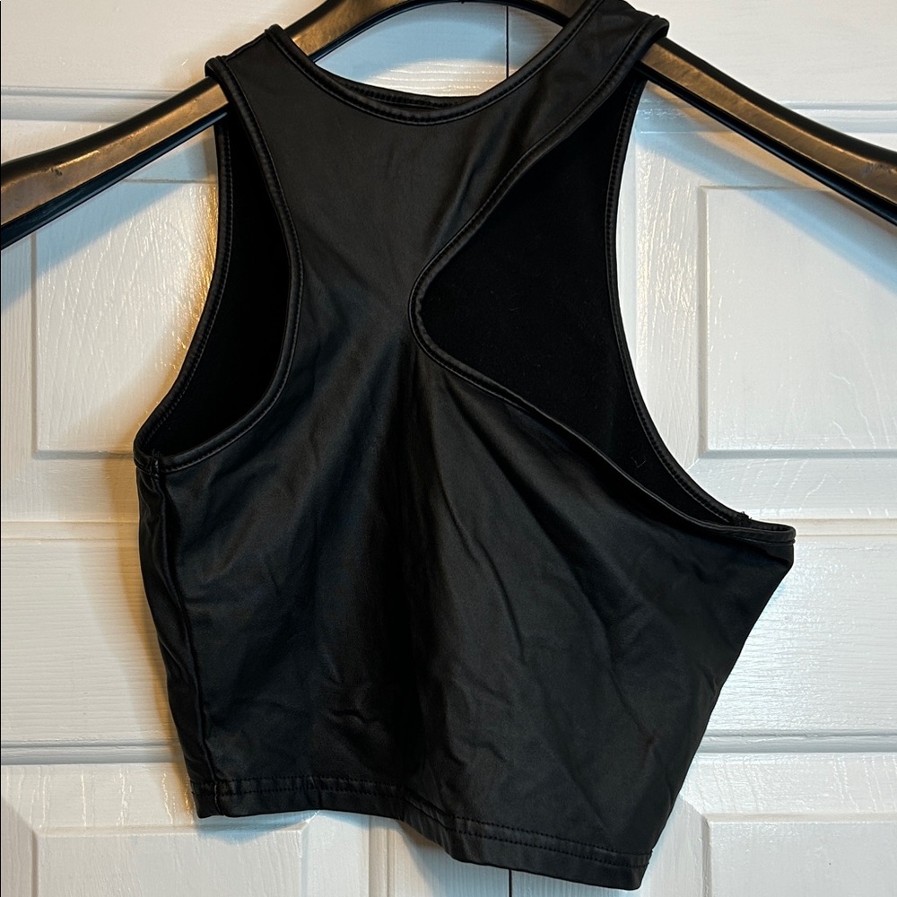 SHEIN Black Faux Leather Top